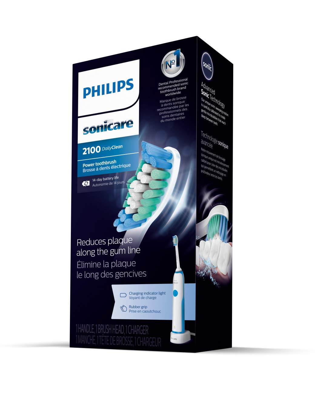 Philips Sonicare 2 Series plaque control rechargeable electric toothbrush, HX6211