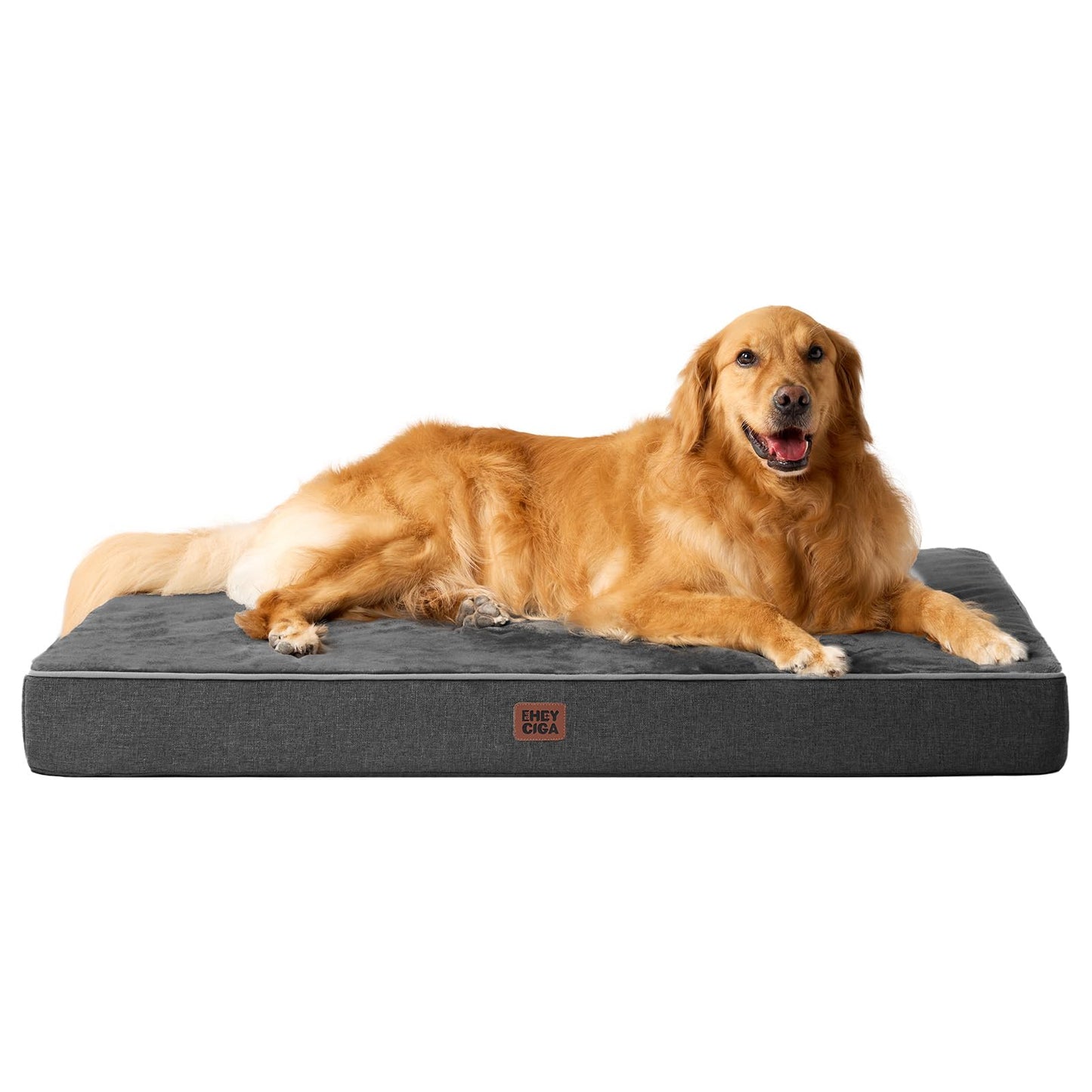 EHEYCIGA XL Orthopedic Dog Bed Mats for Extra Large Dogs 41x27 Inch, Memory Foam Dog Bed for Crate with Washable Removable Cover, Waterproof Pet Mattress with Non-Slip Bottom, Dark Grey