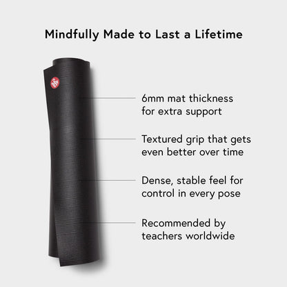 Manduka PRO Yoga Mat - 6mm | Lifetime Durability | Hygienic Construction | Premium Studio Quality | Teacher Approved