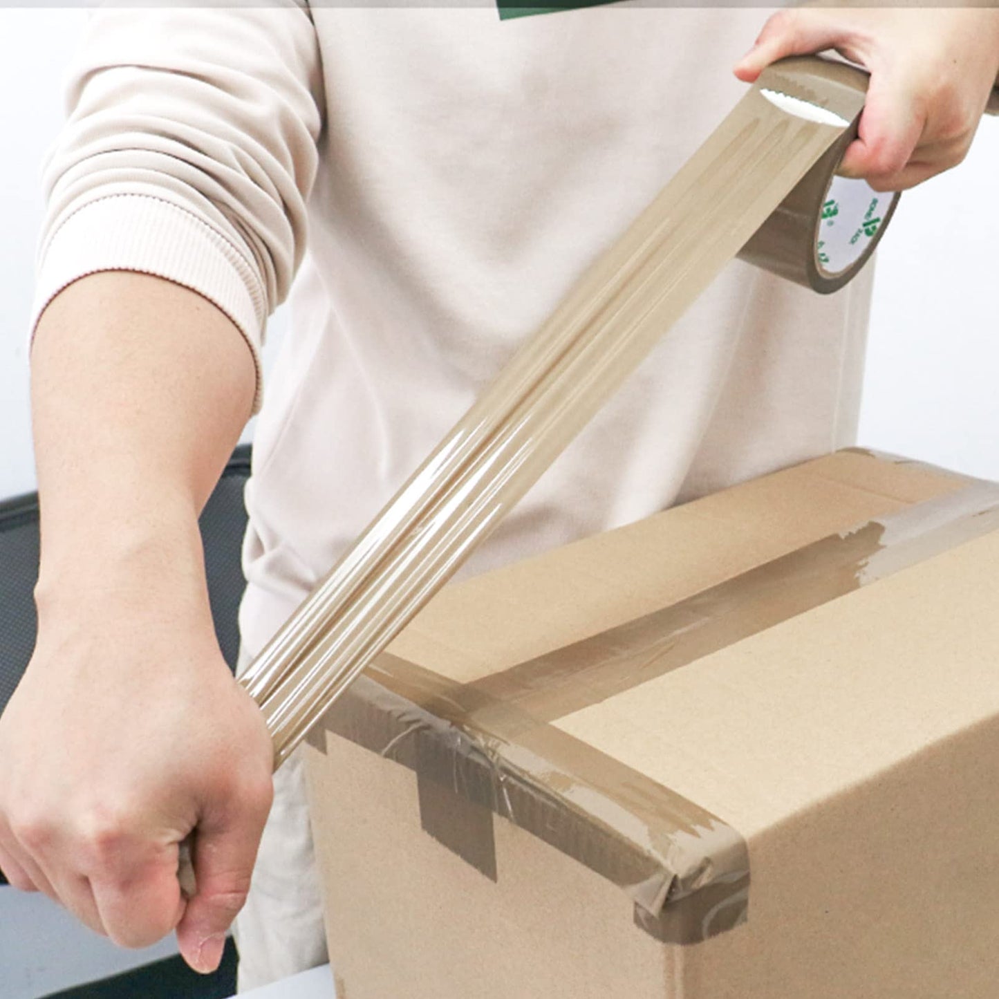 BOMEI PACK Brown Packing Tape with Dispenser, 2.4 Mil 1.88 Inch x 60 Yards, 6 Refills Rolls Packaging Tape for Moving, Shipping and Storage