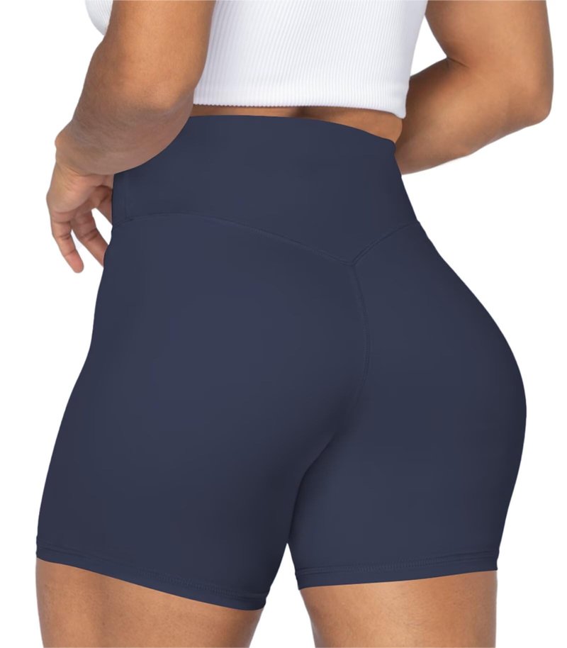 Sunzel No Front Seam High Waist Biker Shorts for Women, Squat Proof Yoga Workout Gym Bike Shorts 8" Inseam Creamy Skin X-Large