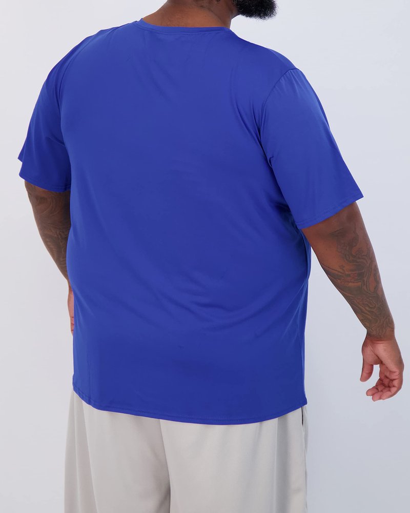 Real Essentials 3 Pack: Men’s Big & Tall Short Sleeve Dry Fit Crew Neck T-Shirt - Gym Workout Athletic Running Tee, Set 7, 5X, Pack of 3
