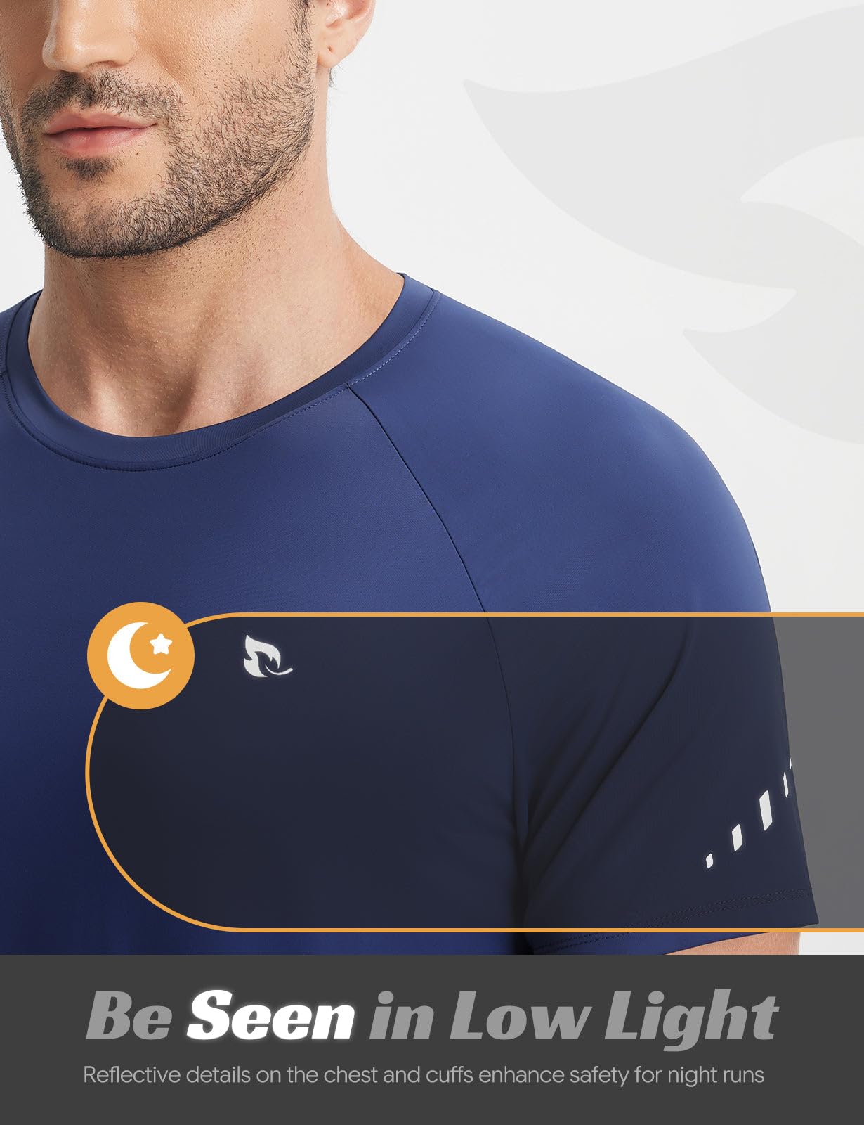 baleaf Ice Cooling Running Shirts for Men Short Sleeve Athletic Workout T-Shirts UPF 50+ Sun Protection Quick Dry Moisture Wicking Tee Navy Blue 2XL