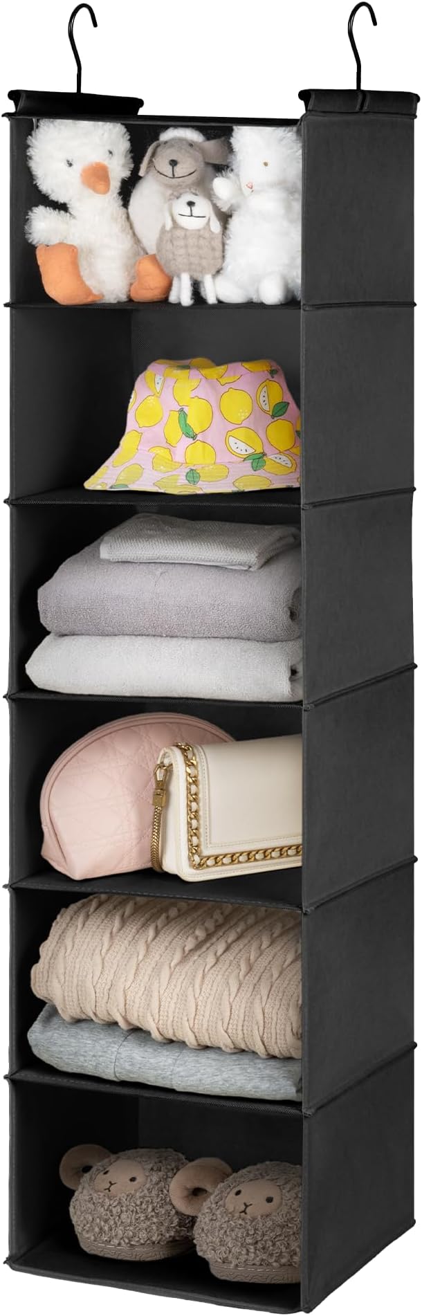 GRANNY SAYS 6 Shelf Hanging Closet Organizers and Storage, Collapsible Closet