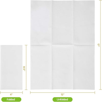 FOCUSLINE 480 Disposable Bathroom Napkins, Linen-Feel Paper Guest Towels