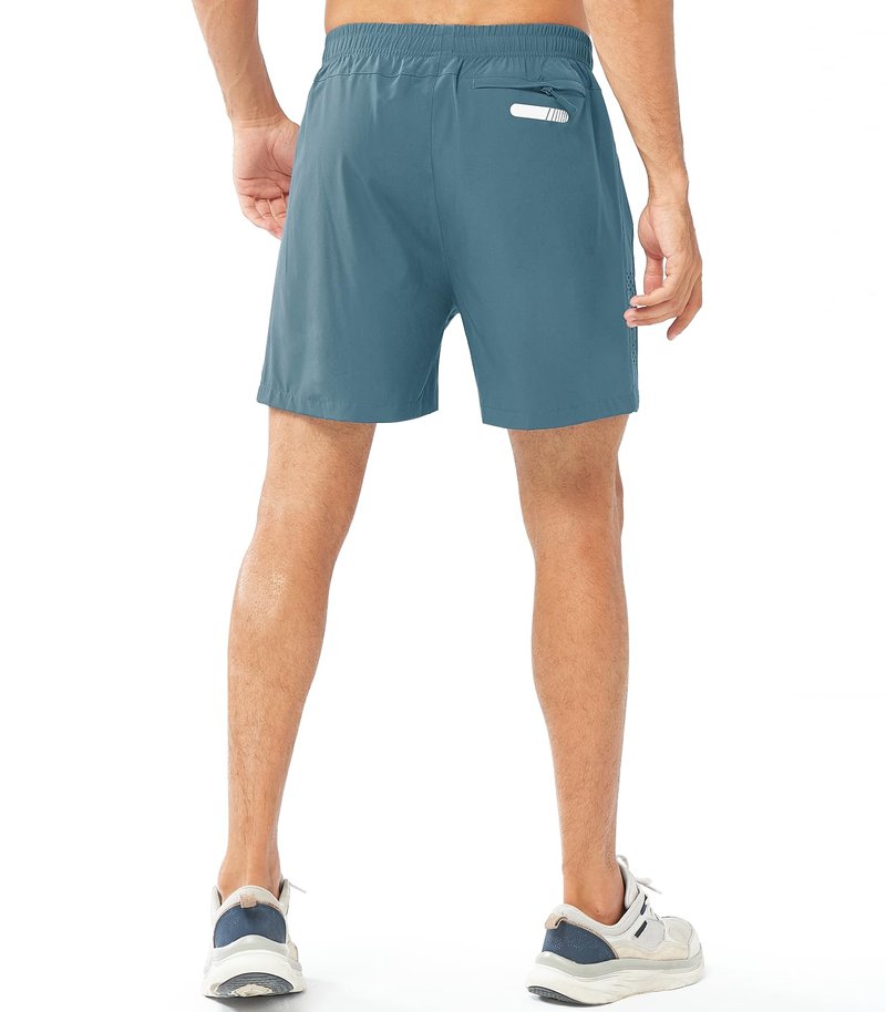 NORTHYARD Men's Athletic Running Shorts Gym Workout 7"/9"/5" Quick Dry Lightweight Sports Basketball Tennis 3 Zipper Pockets GREYBLUE-5inch L