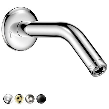 HOPOPRO 6 Inches Shower Arm with Flange - Wall Mount Replacement Angle Shower Head Arm For Fixed Handheld Showerhead - Including Teflon Tape - NBC News Recommended Brand - Stainless Steel - Chrome