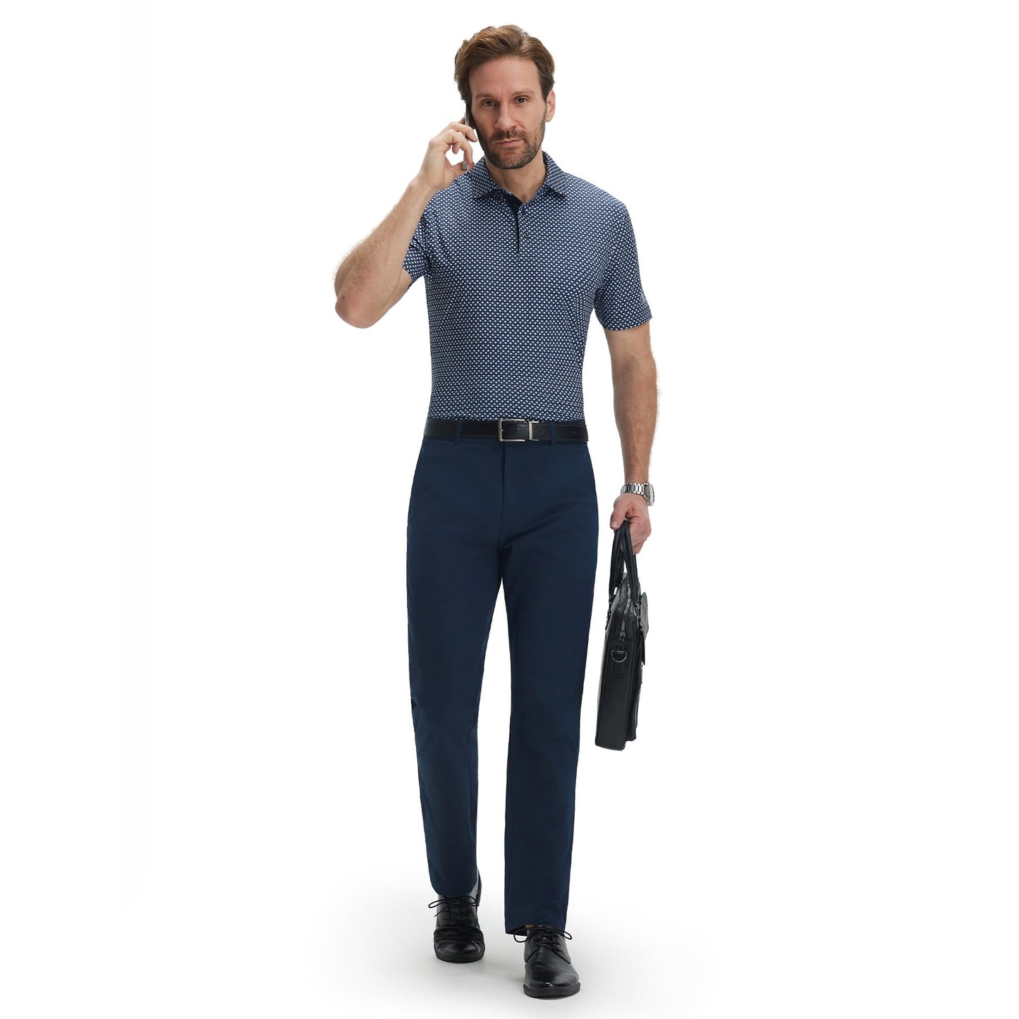 M MAELREG Golf Shirts for Men Dry Fit Print Patterns Performance Moisture Wicking Mens Polo Shirts Short Sleeve