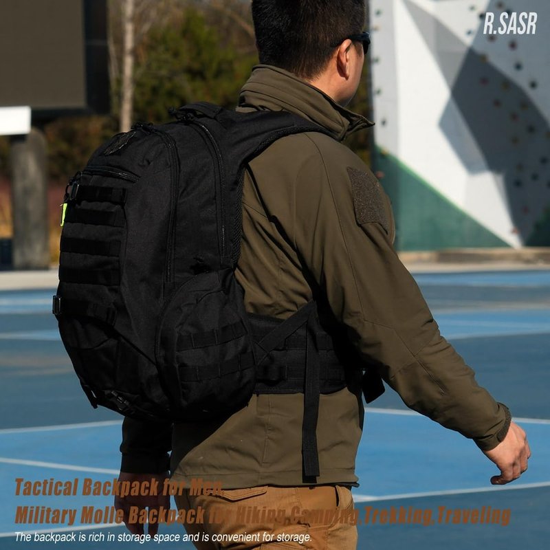 Tactical Motorcycle Backpack - 35L Military-Grade Design | Black Color