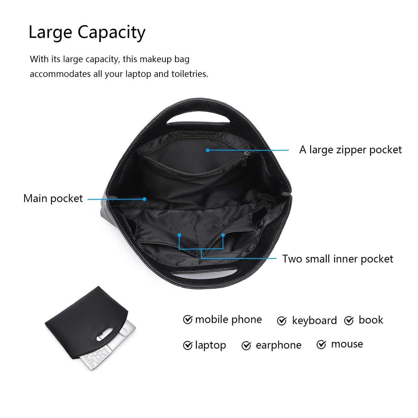 Women’s Laptop Tote Bag for Work PU Leather Office Briefcase Fits 14 Inch Laptop A4 Documents and Daily Essentials