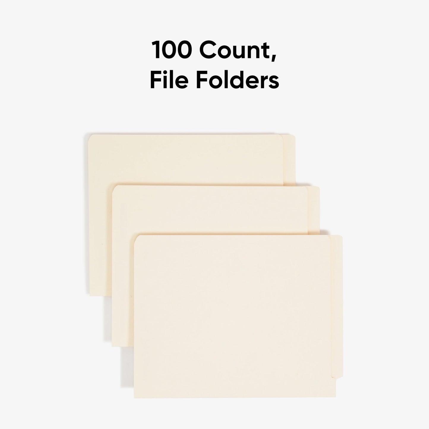 Smead Shelf-Master End Tab File Folders, 100 Count, Manila, Reinforced Straight-Cut Tabs, Letter Size