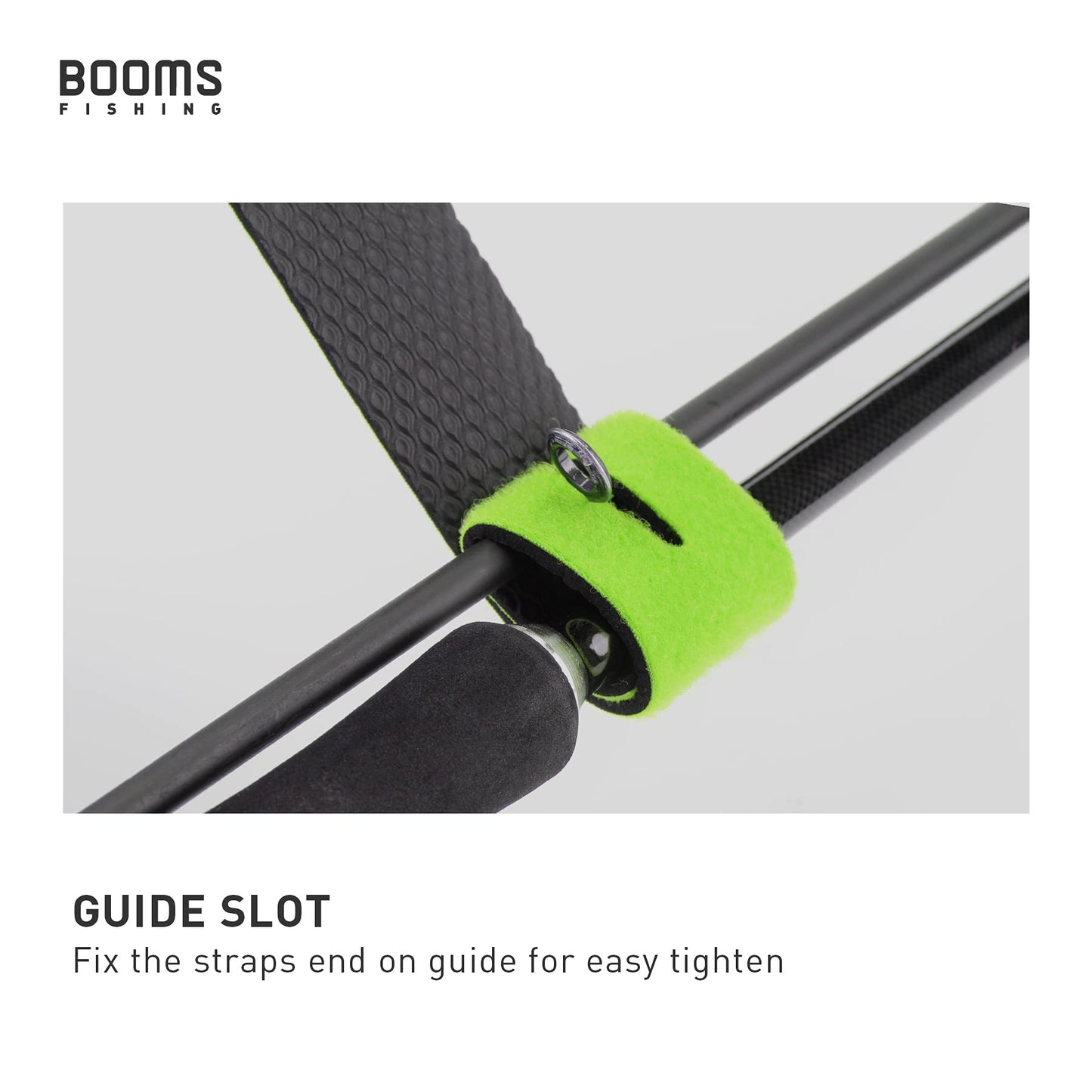 Booms Fishing RS3 Fishing Rod Wrap Pole Straps, Green 9.6" 6pcs