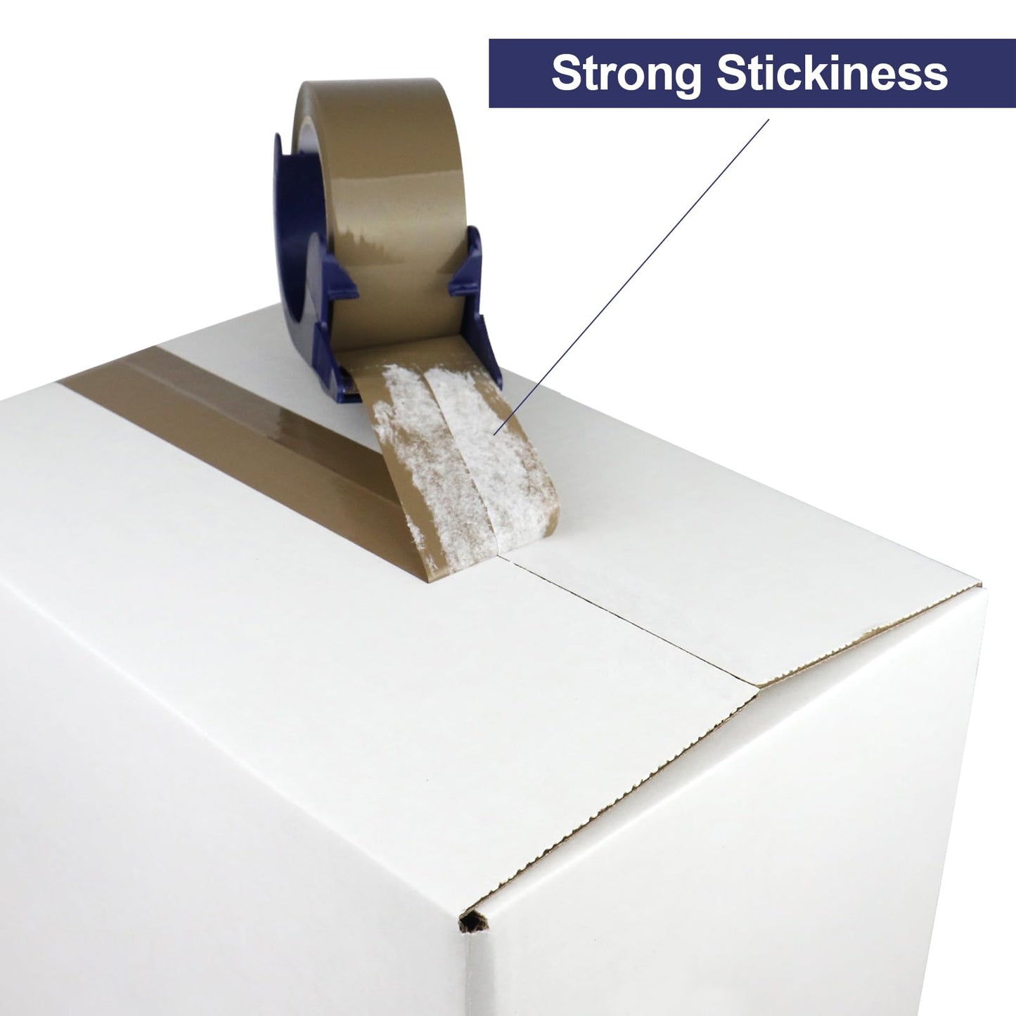 BOMEI PACK 6 Rolls Silent Brown Packing Tape, 1.88" x 60 yds,Heavy Duty Packaging Carton Tape for Shipping Packaing Moving Sealing, 2.4mil Thickness, 60 Yards Per Roll with Blue Dispenser
