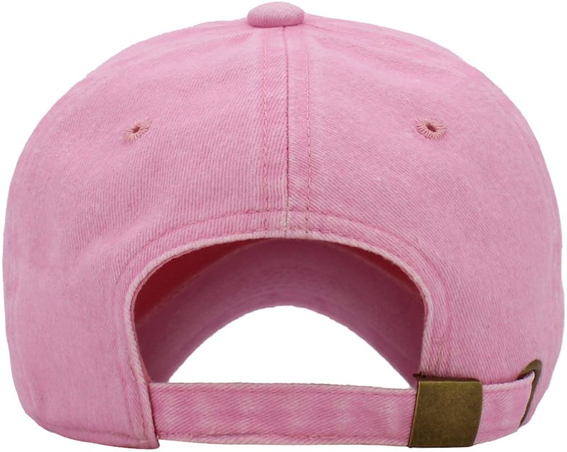 KB-PG-Low Washed Pink Original Classic Low Profile Cotton Hat Men Women Baseball Cap Dad Hat Adjustable Unconstructed Plain Cap