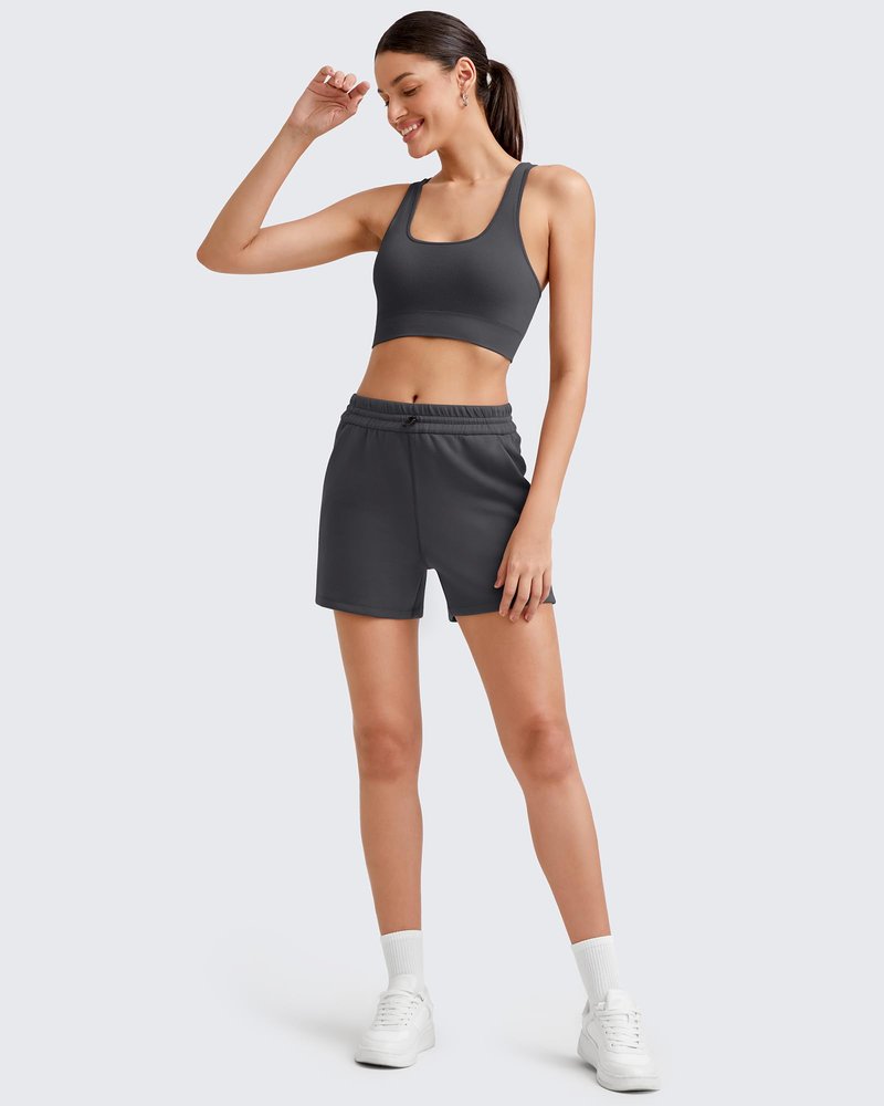 G4Free Women's Athletic Shorts Casual Shorts Relaxed Lounge Shorts with Pockets Stretch Comfy Summer Workout Yoga Sweat Shorts Modal Soft(Dark Grey, XS)