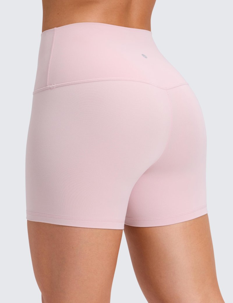 CRZ YOGA Butterluxe Biker Shorts 4'' - High Waisted Booty Workout Volleyball Yoga Womens Spandex Pink Haze Medium