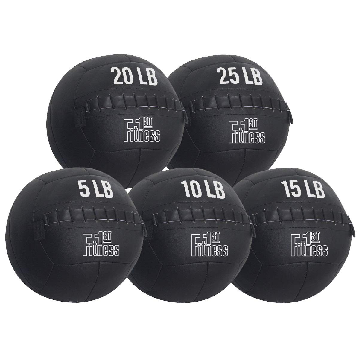 Fitness First Wall Ball – Grippable Padded Medicine Ball for Functional Strength Training, Speed, Coordination & Conditioning, Multiple Weight Options for Progressive Resistance, 5 lbs