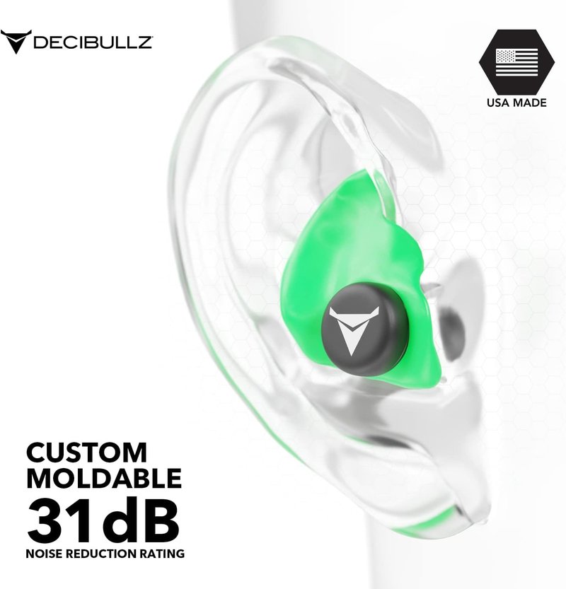 Decibullz Custom Molded Earplugs - 31dB Noise Reduction | Comfortable Hearing Protection for Shooting, Travel, and Concerts