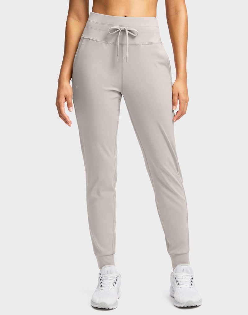 Soothfeel Womens Joggers with Pockets Lightweight Sweatpants Athletic Leggings Pants for Workout Running Yoga Dusty_White M