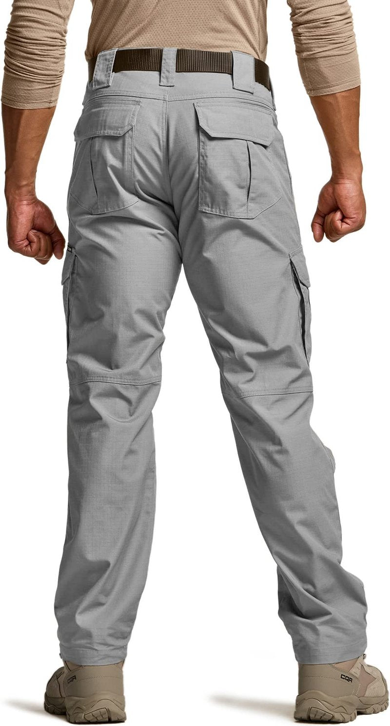 CQR Men's Tactical Pants, Water Resistant Ripstop Cargo Pants, Lightweight EDC Work Hiking Pants, Outdoor Apparel, Duratex Mag Pocket Stone, 42W x 32L