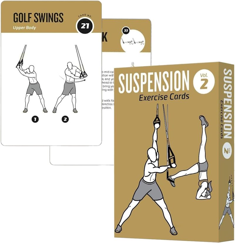Suspension Training Cards Set - 50-Exercise Fitness Deck for Home & Gym | Customizable Workouts for All Levels