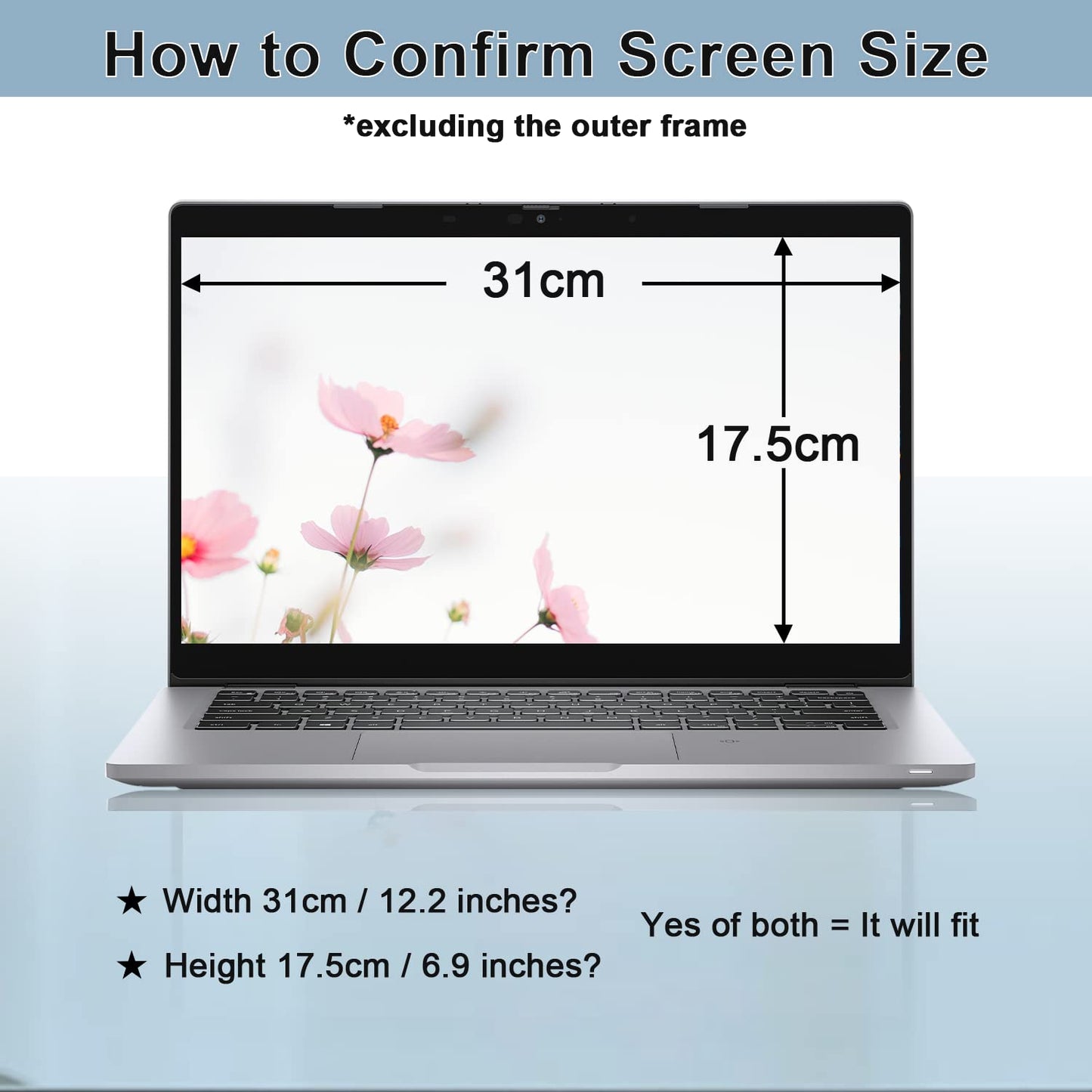 IPROKKO Laptop Privacy Screen 14 Inch 16:9 Aspect, Compatible with HP, Dell, Acer, Asus, Samsung, Lenovo Yoga & More, Removable Anti Blue Light Glare Spy Computer Monitor Filter Security Shield
