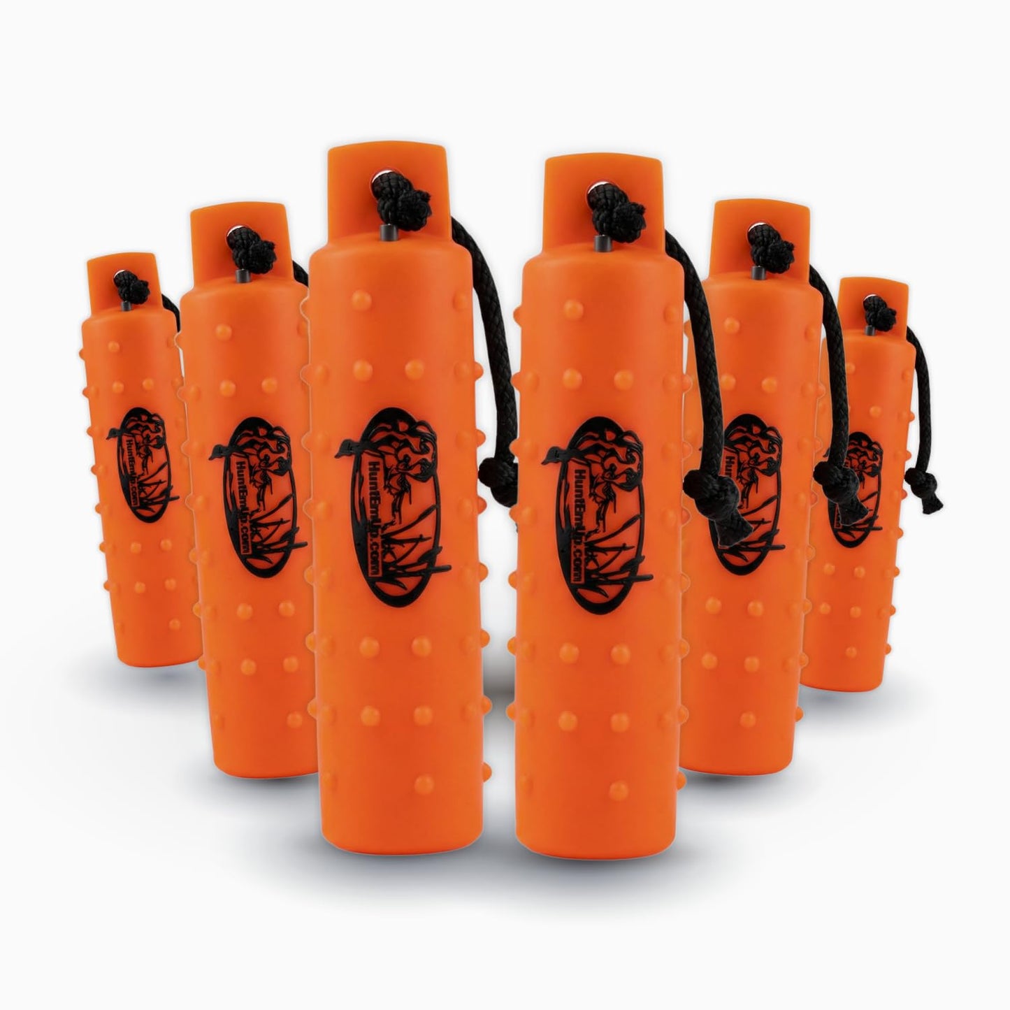 HuntEmUp 2" Plastic Dog Training Bumper – Knobby Retrieving Dummy for Retriever & Hunting Dog Training – Floating Water Training Dummy – Orange (1 Pack)