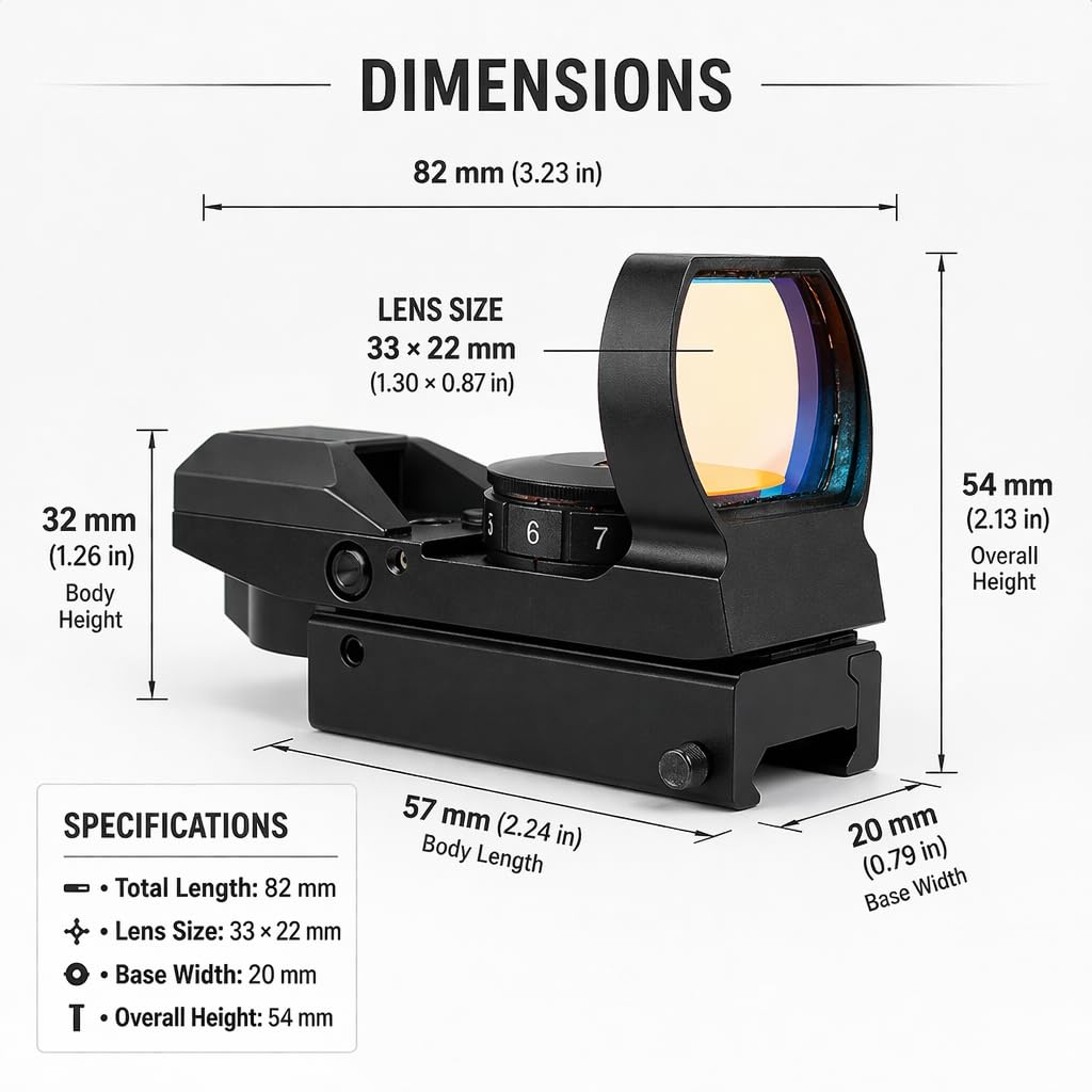 Combo of 2 | Side Saddle Shutgun Shell Holder V2 & Reflex Sight Red Green Reticles with Weaver Picatinny Rail Mount, Compatible with Mossberg 500/590/Shockwave Series Shutguns