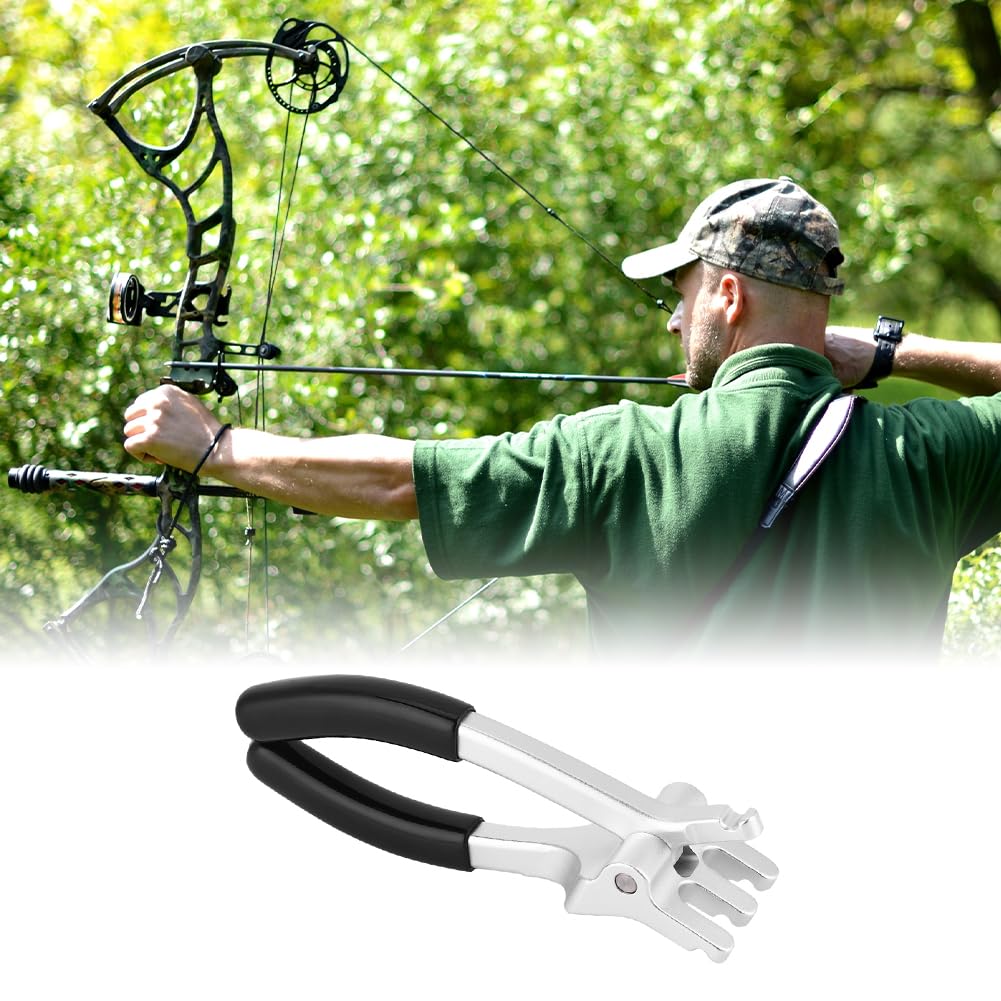 Archery D Loop Pliers for Compound Bow, Bow Press Tools Accessories Bowstring D Ring Install Tool Nocking Point Pliers Archer Making Installing Adjusting Clamping Hunting Repair Comfort Grip Handle