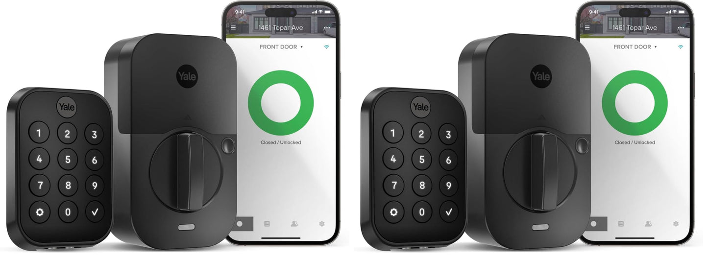 Yale Security Assure Lock 2 Deadbolt, Black Suede Keyed Smart Entry Door Lock with Wi-Fi Connected Keypad for Code Entry and Remote Access, YRD410-WF1-BSP