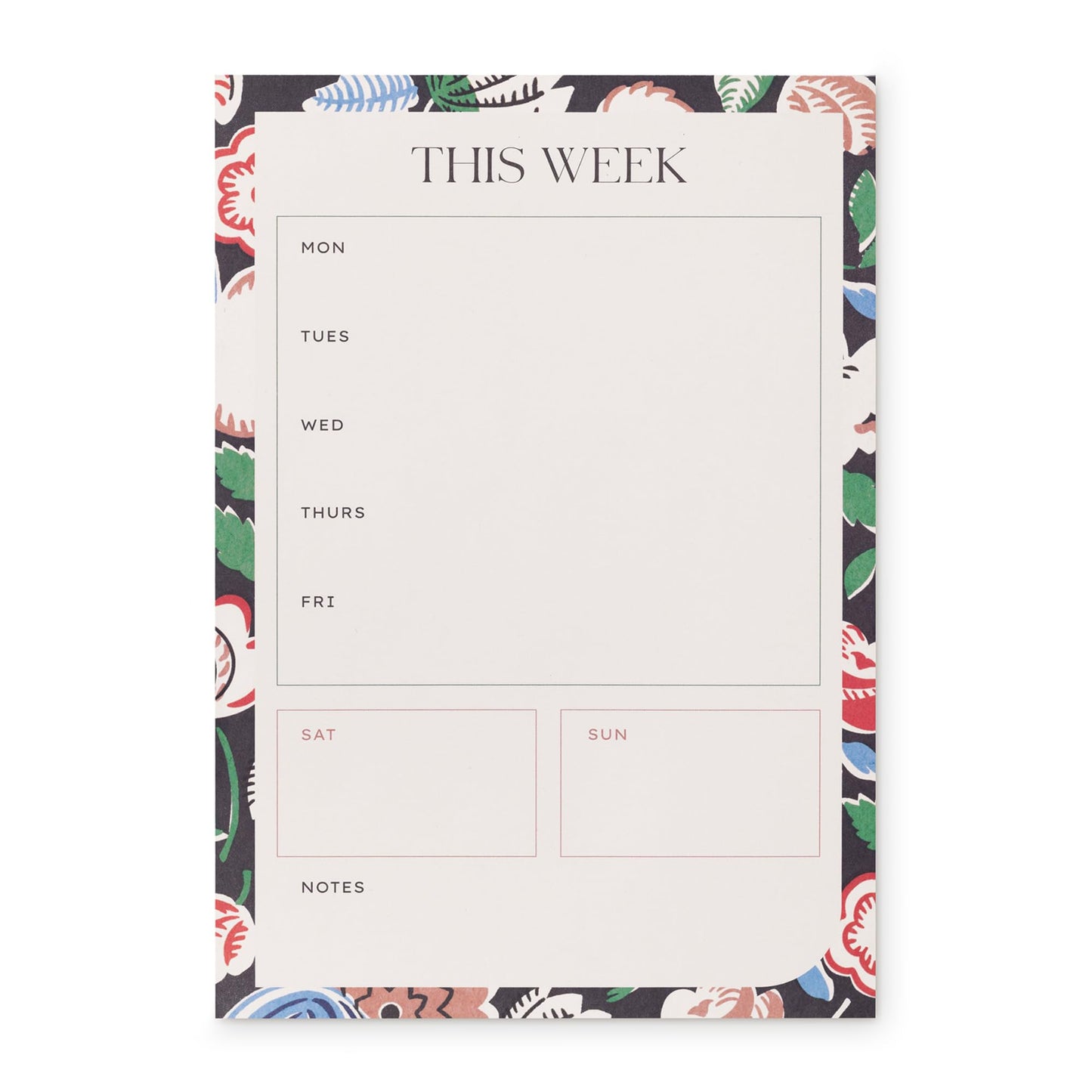 Amélin Archive 8.5" x 6" Weekly Tear-Off Desk Planner with 110 Sheets, Full Week View, Perforated Pad, Undated Organizer (Sonia)