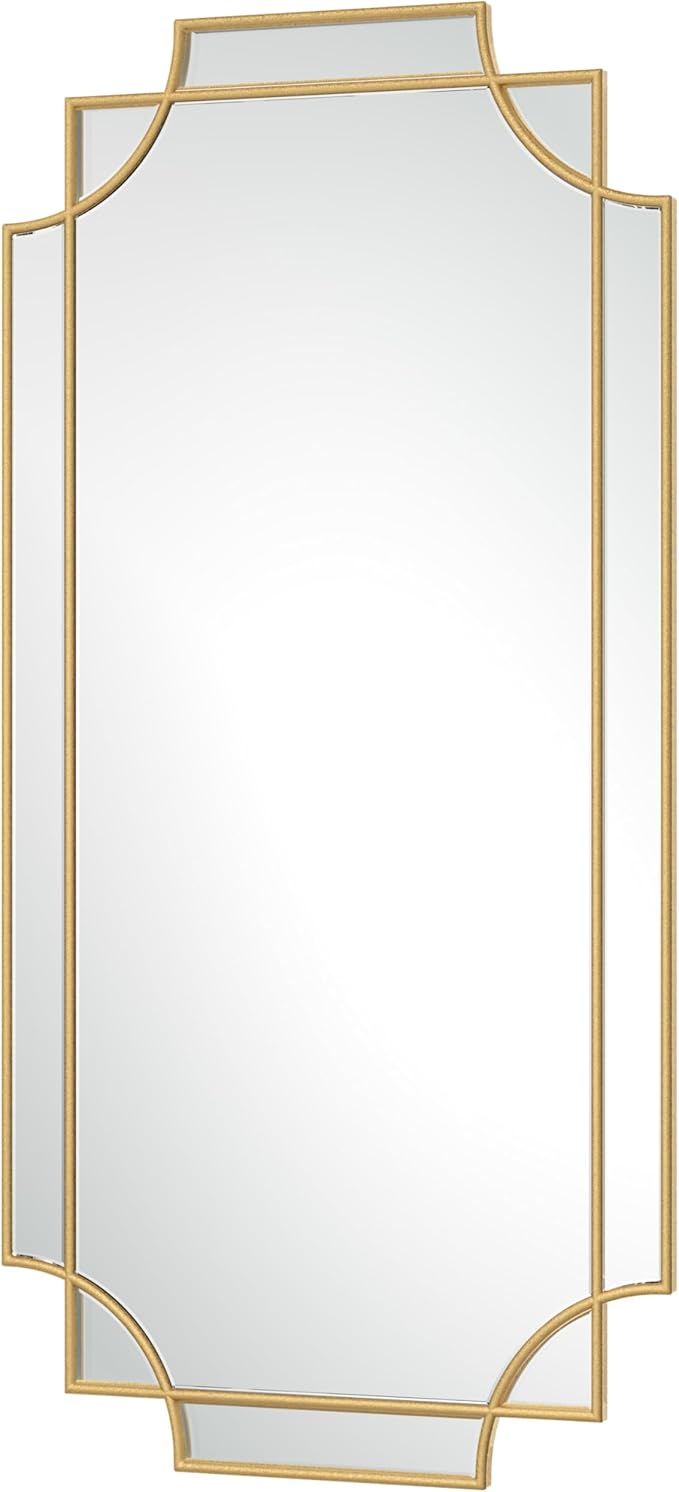 Bathroom Mirror for Wall Gold Farmhouse Wall Vanity Mirror for Over Sink Wood Framed Beveled Mirrors Deco（24 * 48IN/Gold）