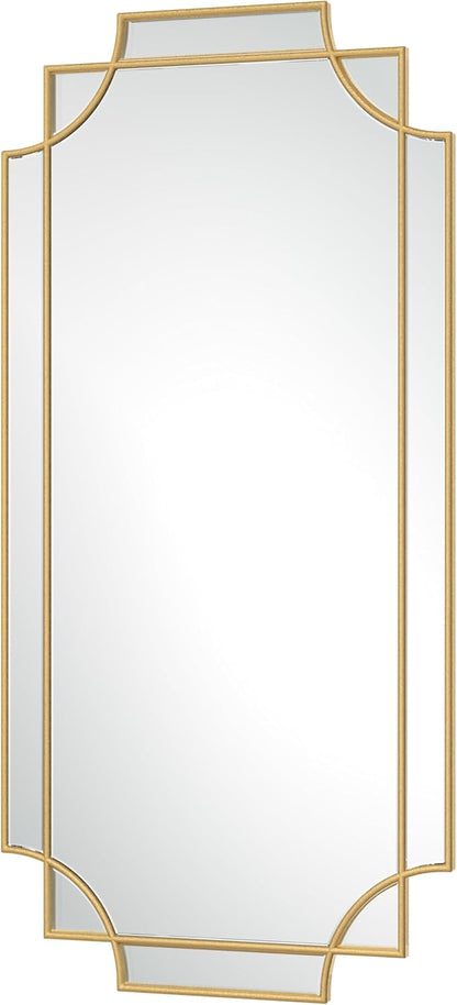 Bathroom Mirror for Wall Gold Farmhouse Wall Vanity Mirror for Over Sink Wood Framed Beveled Mirrors Deco（24 * 48IN/Gold）