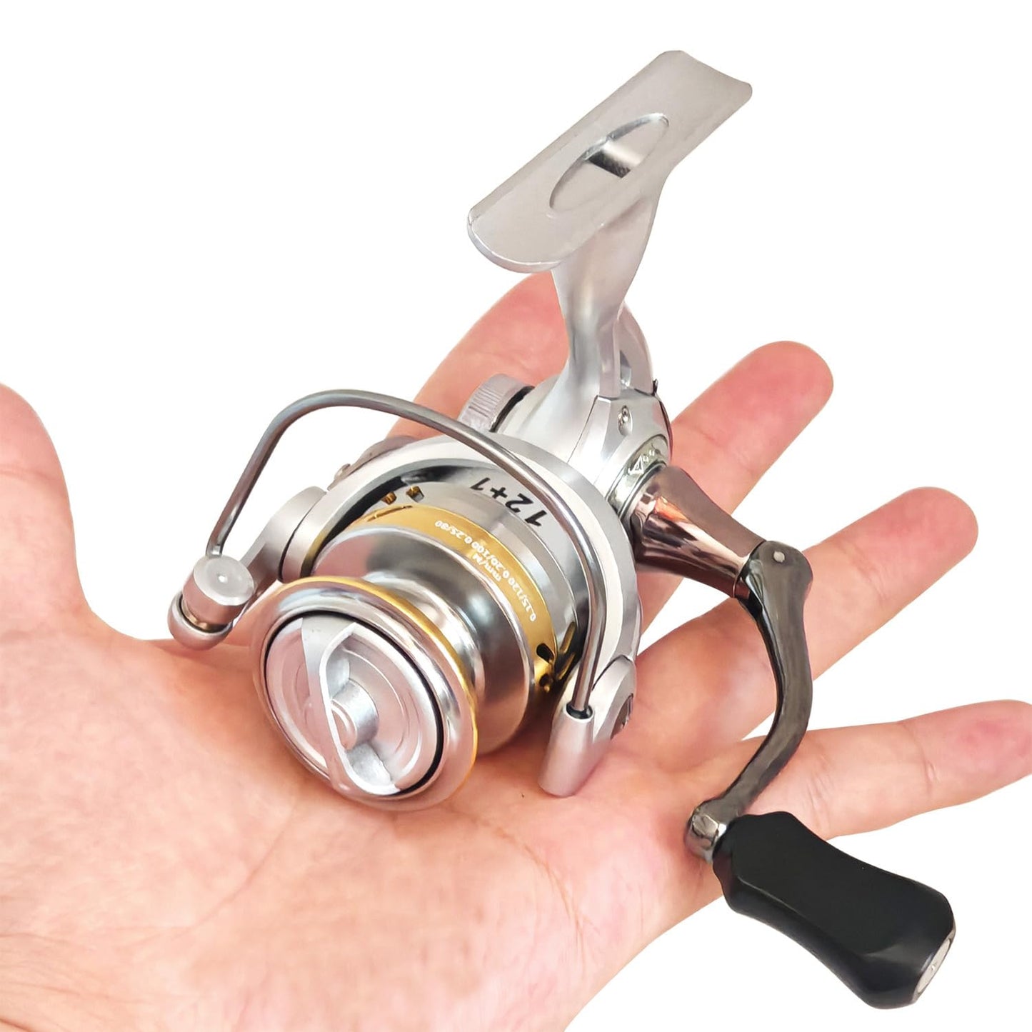 Compact Small Spinning Reels, 5.2:1 Gear Ratio, Ultra Smooth Powerful, CNC Aluminum Spool, 12+1 BB Light Weight for Ice, and Freshwater All Season Fishing