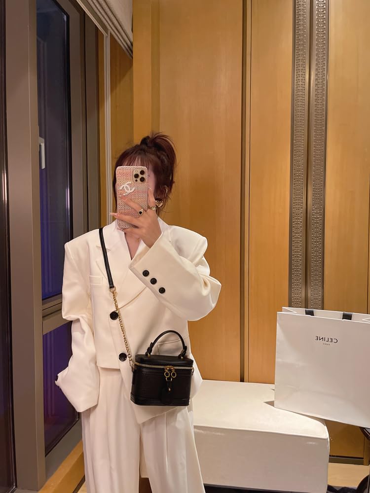 RTPRTP Small Crossbody Bag for Women, Mini Shoulder Handbag with Chain Strap, Brown Fashion Purse for Travel and Daily Use