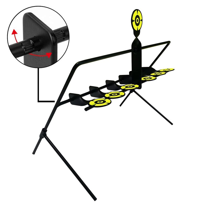Atflbox Resetting Targets for Airgun Pellet BB Guns, 6 Steel Targets for Shooting, Rated for .177 Caliber