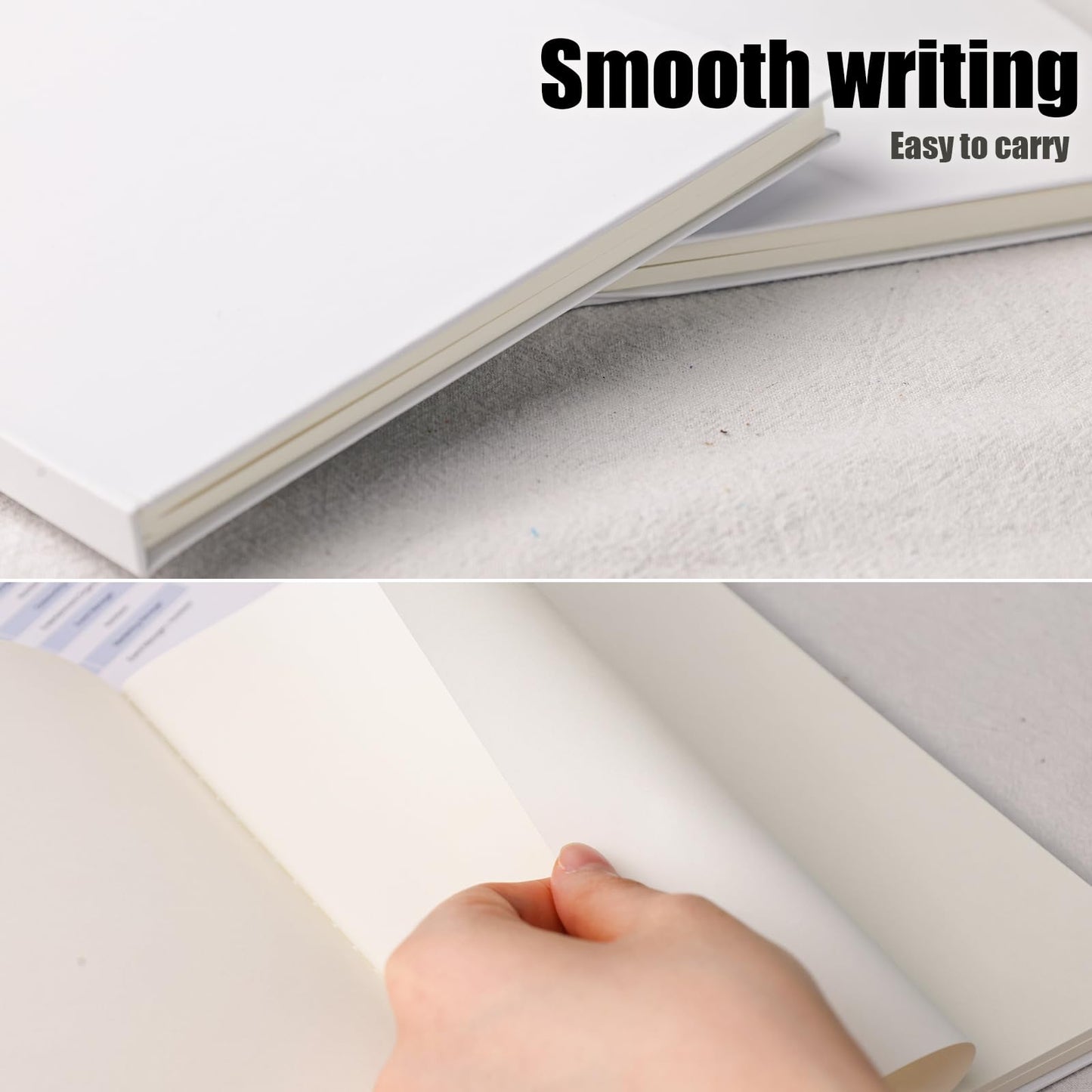 Koogel 2PCS Blank Hardbound Sketch Notebooks, White Drawing Notebooks 5.7" x 8.2" Hardcover Sketchbooks Blank Thick Smooth Notebook for Kids to Write Stories 50 Sheets 100gsm Inner Paper