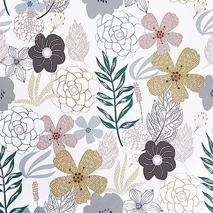 Mecpar Floral Peel and Stick Wallpaper 17.71'' x 118'' Pink Perennial Blooms Contact Paper - Vinyl Self Adhesive Removable Waterproof for Bathroom Cabinet Decorative