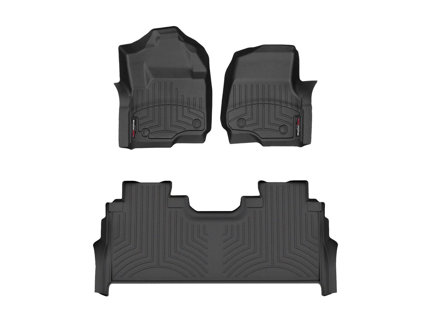 WeatherTech Custom Fit FloorLiners for Ford Super Duty, Super Duty, Super Duty - 1st & 2nd Row (441012-1-6), Black
