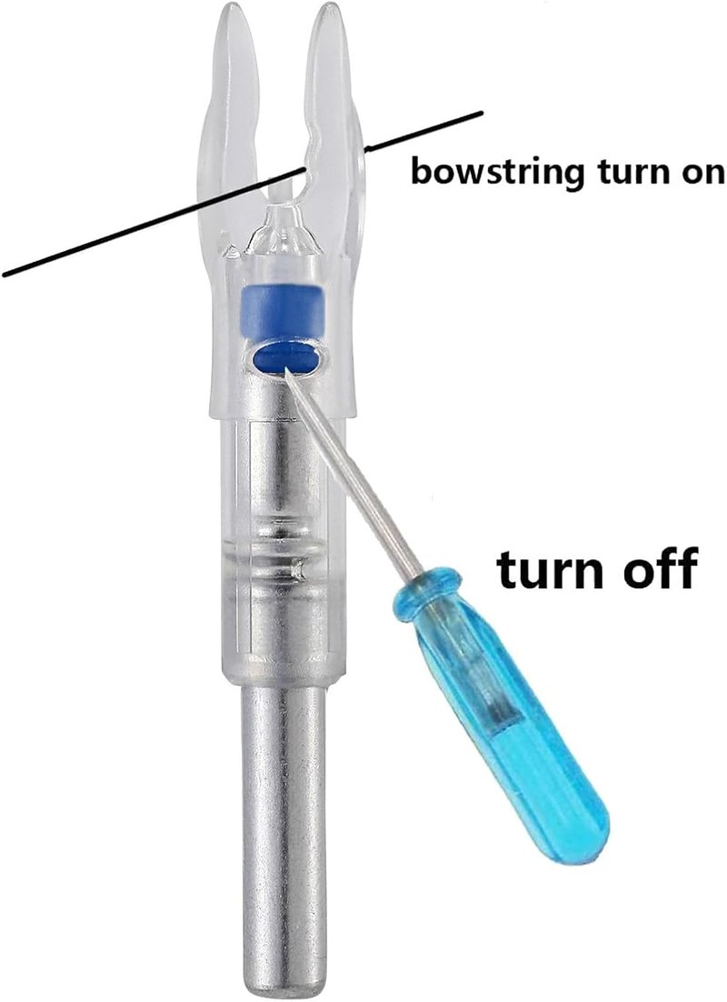 Lighted Arrow Nocks - 12-Pack or 6-Pack | .244/6.2mm Archery Nocks with Screwdriver for Hunting