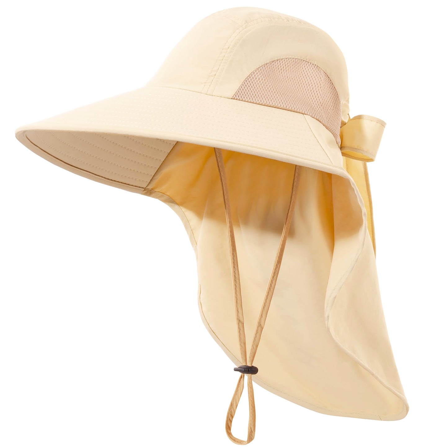 Womens Sun Hat UV Protection, Foldable Waterproof Wide Brim Bucket Hats with Neck Flap for Summer Beach Fishing Hiking