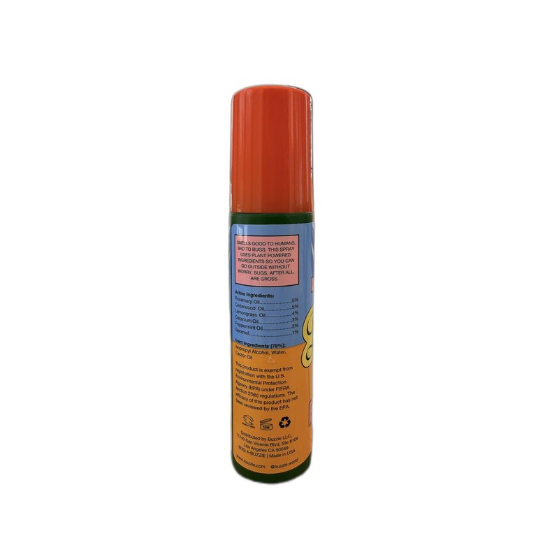 Buzzie Bug Spray for Kids & Family - Plant and Essential Oil-Based Mosquito Spray, 3Hr Protection, TSA Travel Safe | 2 Pack (4oz + 1.7oz)
