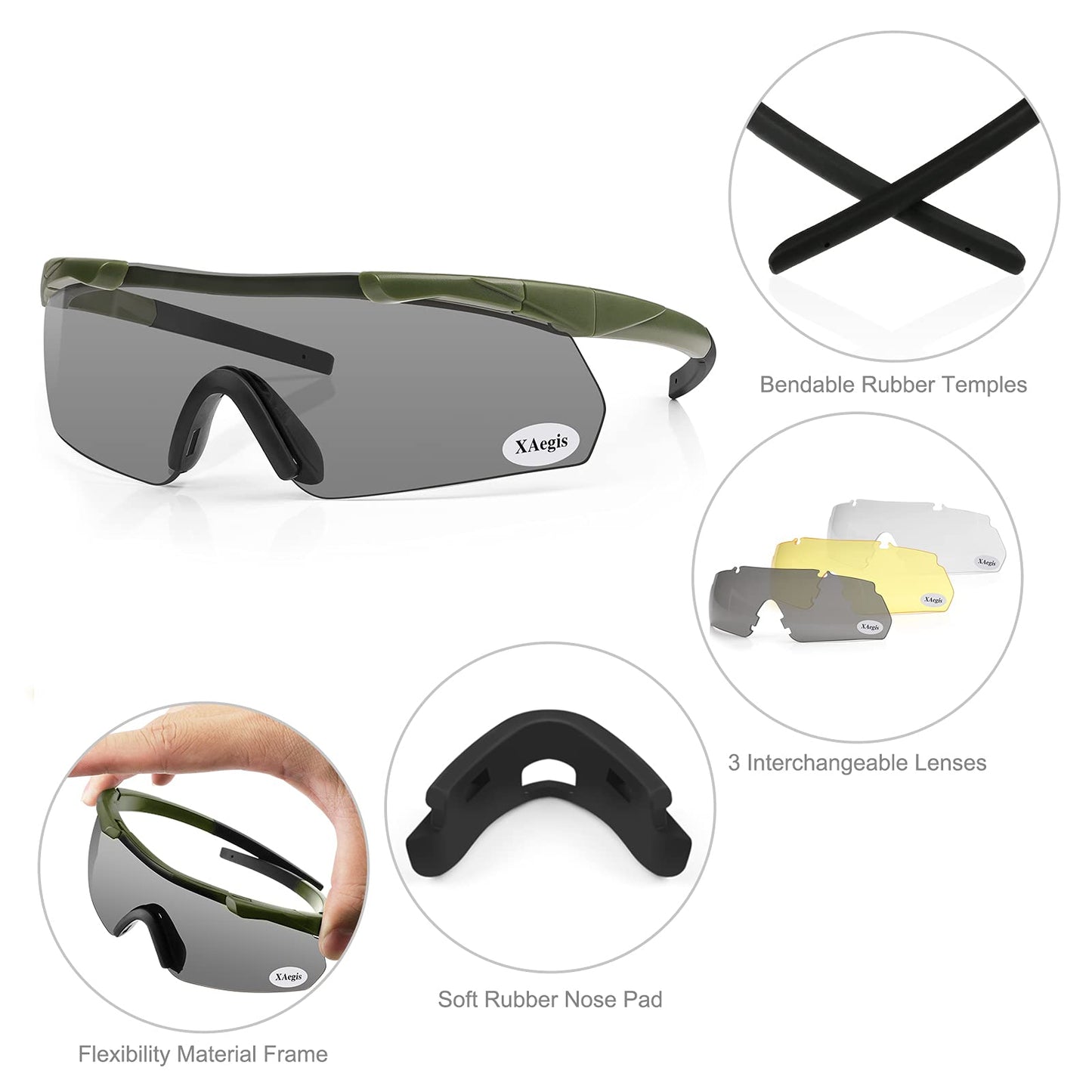xaegistac Shooting Glasses Eye Protection for Shooting Range
