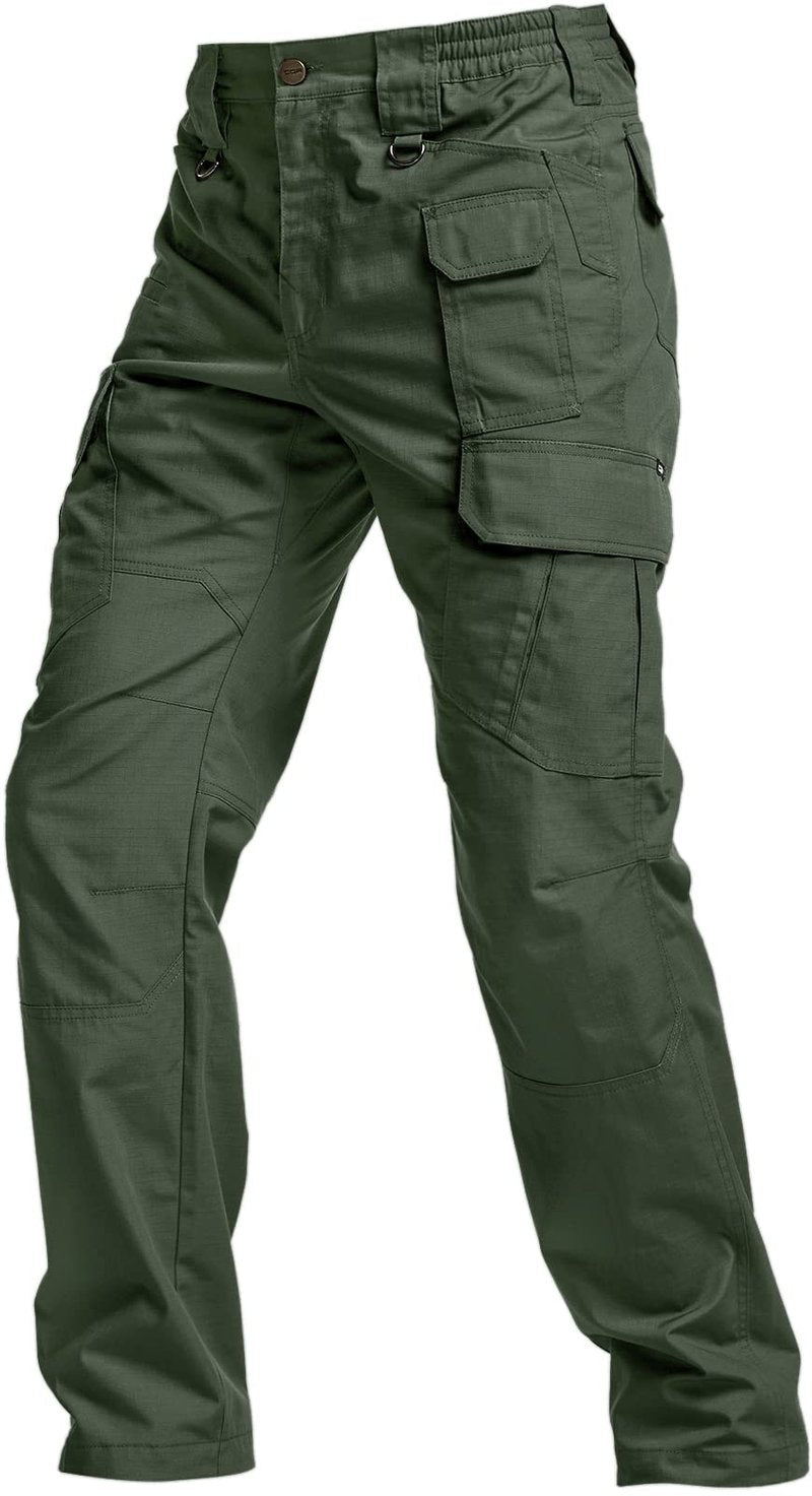 CQR Men's Tactical Pants, Water Resistant Ripstop Cargo Pants, Lightweight EDC Work Hiking Pants, Outdoor Apparel, Raider Mag Green Kelp, 34W x 30L