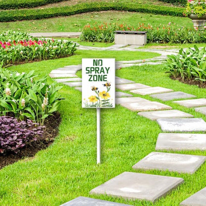 Uptell No Spray Zone Yard Signs with Stakes Aluminum Sign for House/Front Door and Business Outdoor Decoration 8x12 Inch
