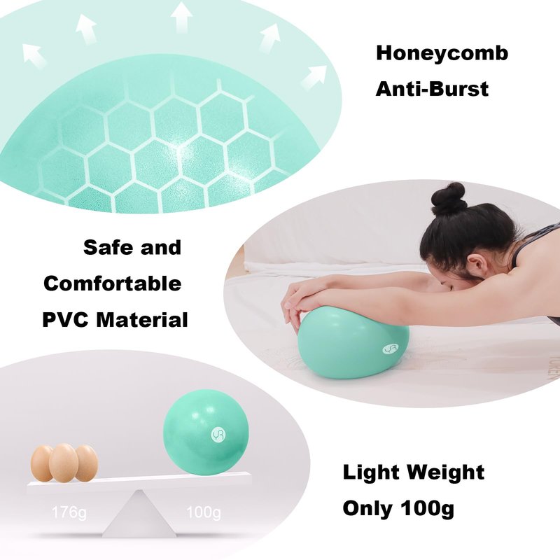 RYTMAT Small Pilates Ball 9.8 Inch Slip Resistant Exercise Ball - Green