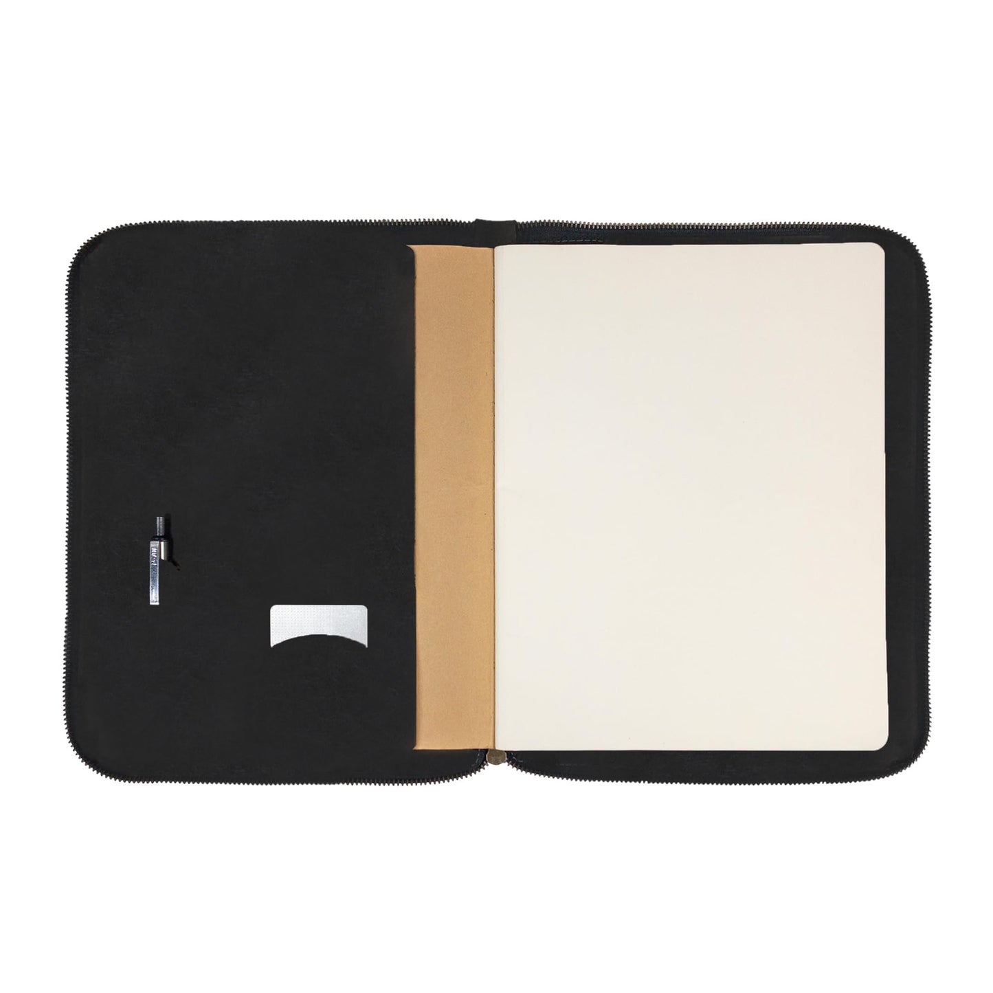 Hide & Drink, Zippered Journal Cover for Moleskine Notebook, XXL Size (8.5 x 11 in. Notebook NOT Included) Full Grain Leather, Handmade, Charcoal Black