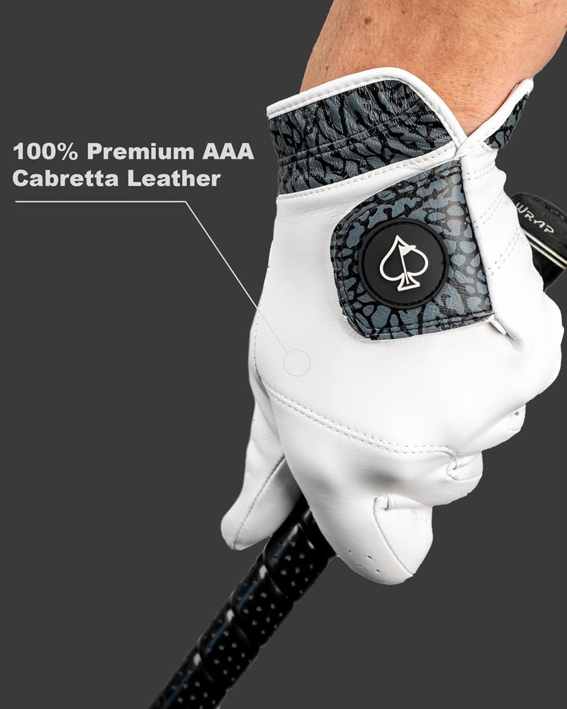 Pins & Aces - Palm Sunday Golf Glove Design - Premium AAA Cabretta Leather, Long-Lasting Durable Tour Glove for Men or Women - Premium Leather Golf Glove Left & Right Hand (X-Large, Left)