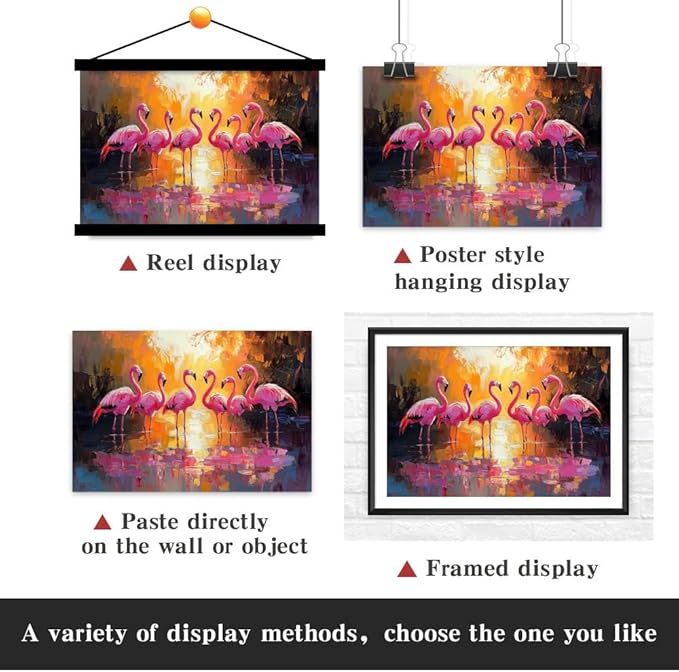 Yesad Flamingo Wall Art, Flamingo Canvas Wall Art Prints Tropical Pictures Poster Wall Décor for Living Room Bedroom Office Animal Lover Gift Home Decorations (Unframed,18”x12”, Flamingo)