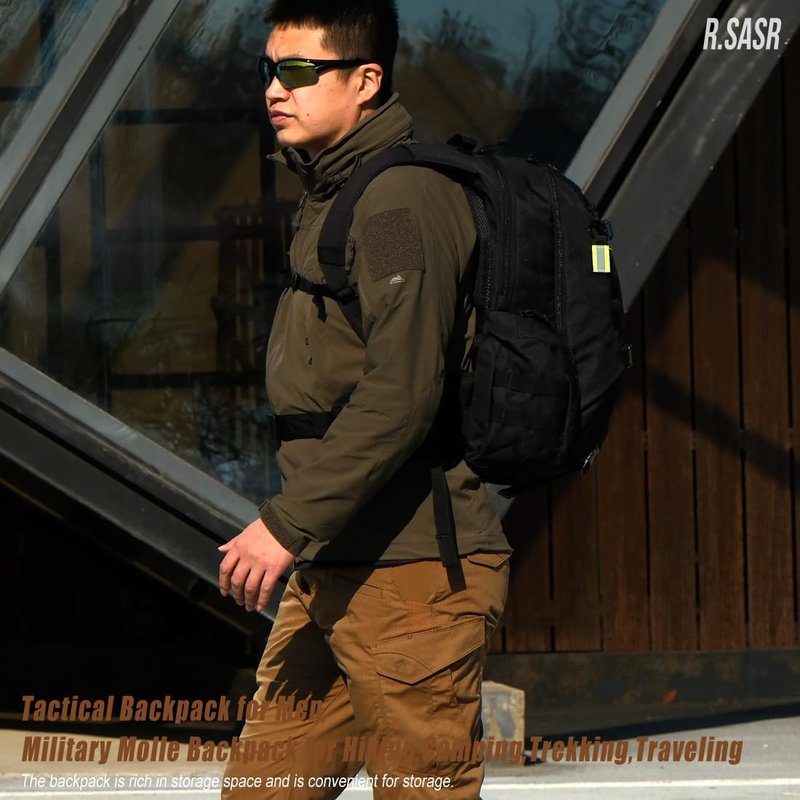 Tactical Motorcycle Backpack - 35L Military-Grade Design | Black Color